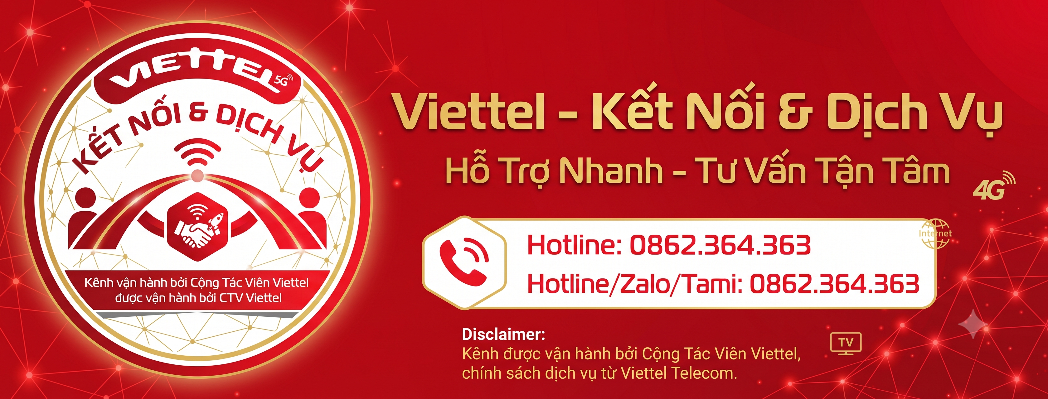 Banner Viettel Kết Nối & Dịch Vụ - Lắp đặt Internet Cáp Quang